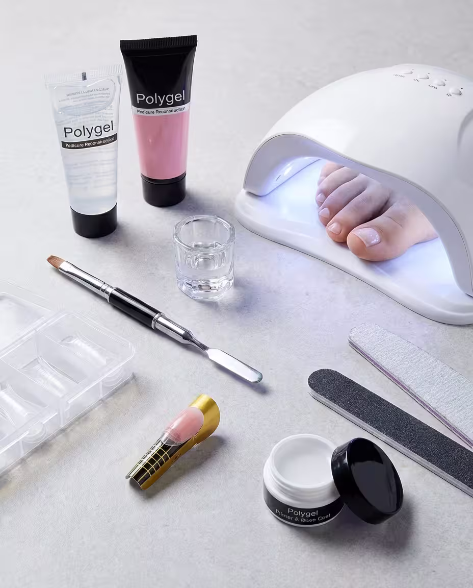 Polygel Rekonstruktions-Set – UV-Lampe und Modellier-Instrumente